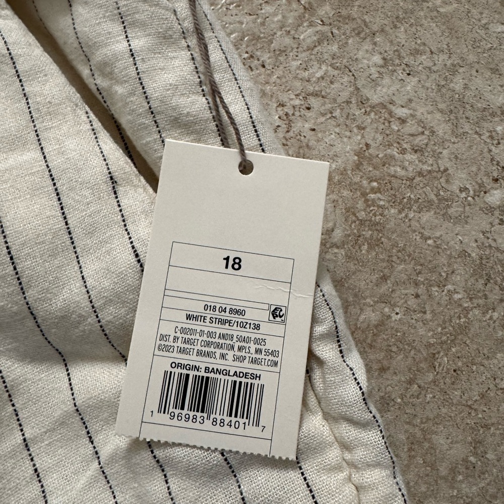 Striped White Linen Pants - Picture 4 of 4